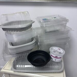 Lot Of 31 Upcycled Empty From Food Take Out Craft Storage Chicken Salads Contain